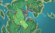 The fourth tree's location in Inazuma (Image via Sportskeeda)